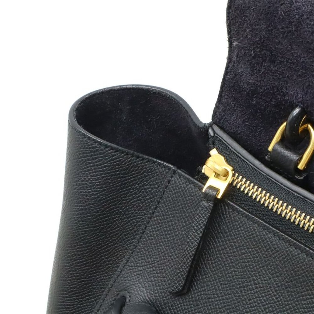 Celine Belt Bag Mini Tote 2-Way Shoulder Bag Grained Calfskin Black - Picture 5 of 8